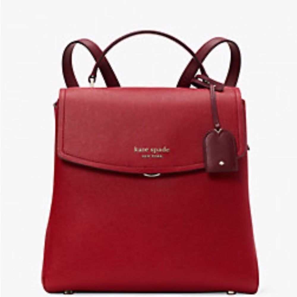 Kate Spade Thompson Colorblocked Medium Backpack-Red Currant- Rare color/style